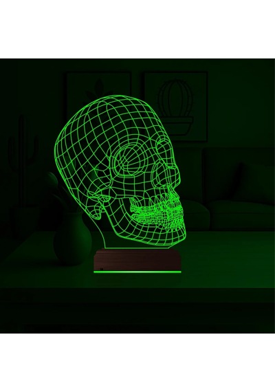 Luvivia Kuru Kafa İsklet 3d Lamba - Masa Gece Lambası Şeffaf