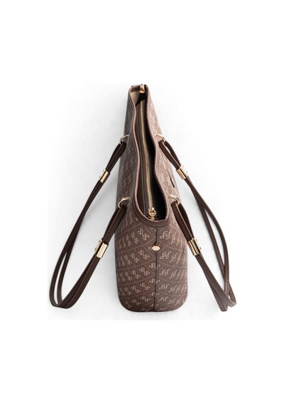 Silver & Polo Silver Polo Kahve - Kahve Monogram Kadın Omuz Çantası Sp1282 Kahverengi