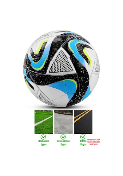 Telvesse Futbol Topu Pompalı Set Oceanz Sert Zemin Halı Saha Futbol Topu No:5 056 Çok Renkli