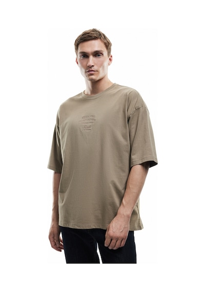 Koton Pamuklu Bisiklet Yaka Tok Kumaş Slogan İşlemeli Kısa Kollu Oversize Tişört Haki 5sam10180hk Haki Koton Pamuklu Bisiklet Yaka Tok Kumaş Slogan İşlemeli Kısa Kollu Oversize Tişört Haki 5sam10180hk Haki