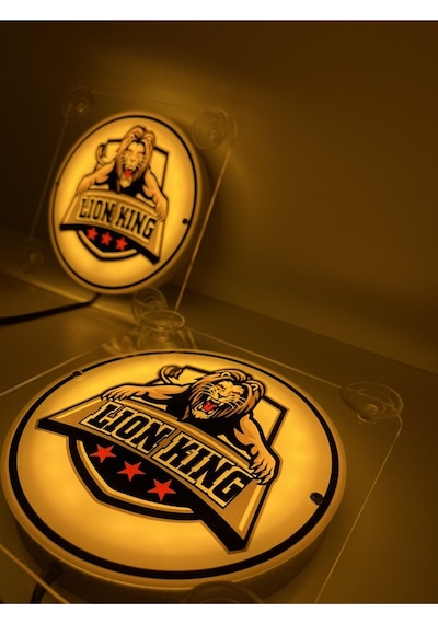 Ahmet Otomotiv Lion King Aslan Kral Cam Önü Logo Tabela 12volt