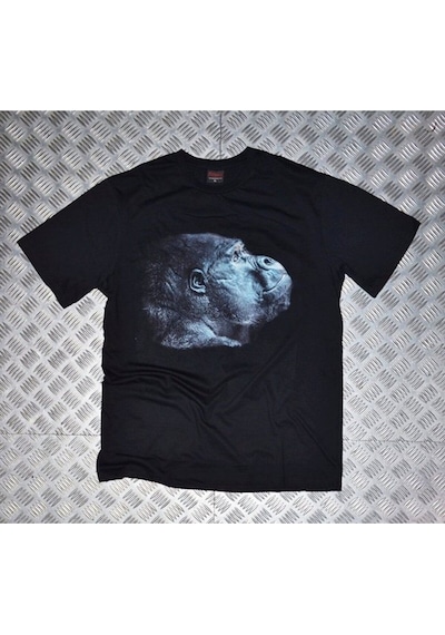 Stoned&Fame Goril Baskılı T-shirt SIYAH
