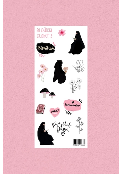 M2 - Peçeli Kız - İslami Sticker Paketi Çok Renkli