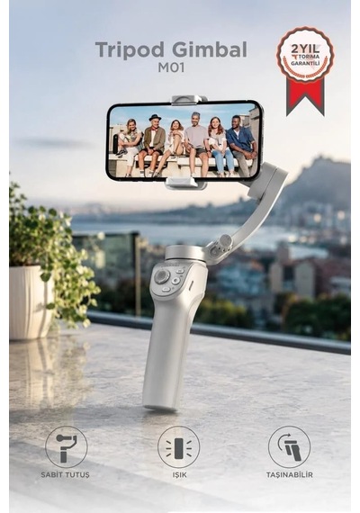 Özel Seri Çekim Aracı Destek Ayağı Telefon Tutucu Tripod Gimbal Selfie Çubuğu M01 Gri