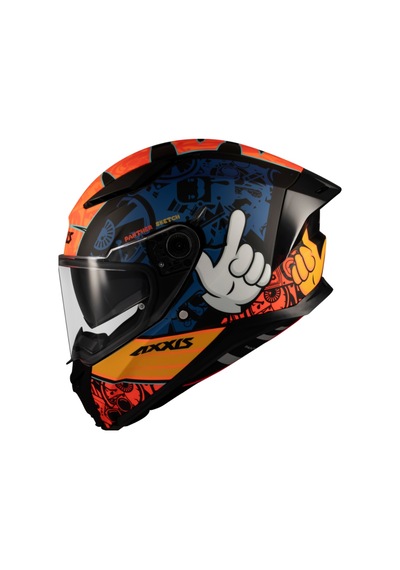 Axxis Panther Tribute Sketch Full Face Güneş Vizörlü Ece 22.06R Motosiklet Kaskı
