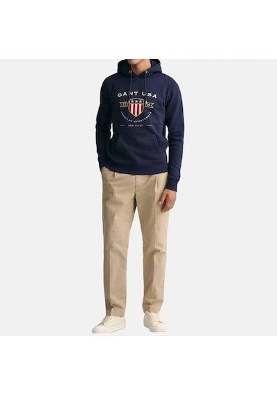 Gant Erkek Kapşonlu Sweatshirt Yandan Cepli Lacivert
