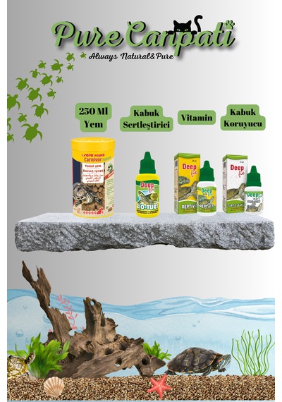 Purecanpati Su Kaplumbağası Carnivor Yem & Kabuk Bakım Seti 250 Ml
