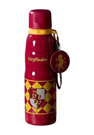 Potter Lisanslı Charmlı Termos 600 Ml Kırmızı Açık Beyaz