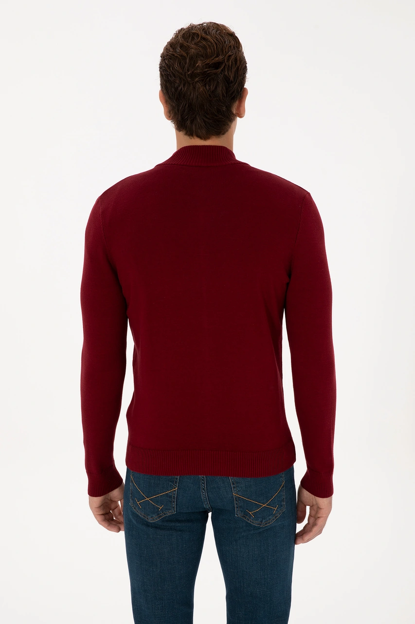 U.S. Polo Assn. Erkek Bordo Basic Triko Hırka 50313688-VR014