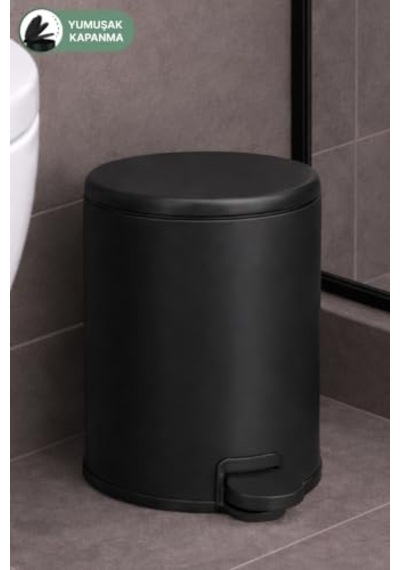 Cigo 3 Lt Banyo Mutfak Ofis Çelik Çöp Kovası - Mat Siyah