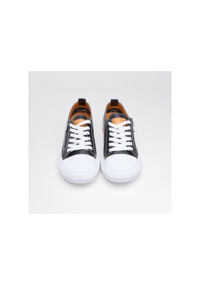Derinet Günlük Hakiki Deri Kadın Sneaker Siyah Siyah