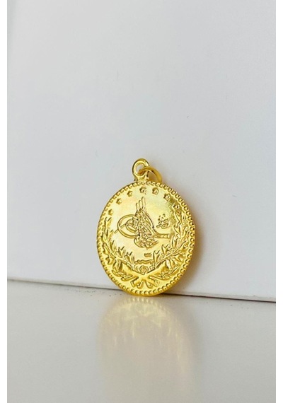 14 Ayar Altın Baskı Tuğra Kolye Ucu 1,8 Cm Sarı Altın