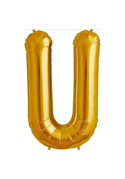 U Harf Folyo Balon Altın Gold 100 CM Doğum Günü. Yaş Günü. Parti