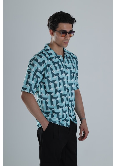Cocopelli Erkek Küre Desenli Hawai Gömlek Coc1159 Çok Renkli
