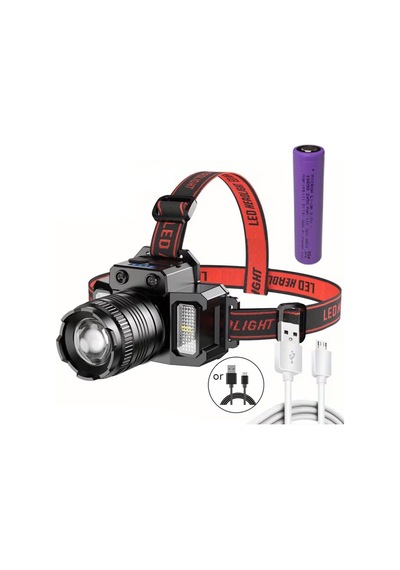 Dual Light Source Şarjlı Ve Sensörlü Kafa Lambası Çok Renkli