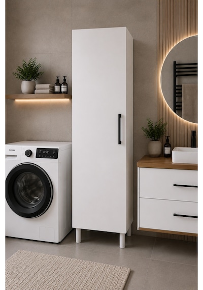 Beyaz 5 Bölmeli Banyo Dolabı - Çok Amaçlı Banyo Dolabı Beyaz Beyaz 5 Bölmeli Banyo Dolabı - Çok Amaçlı Banyo Dolabı Beyaz