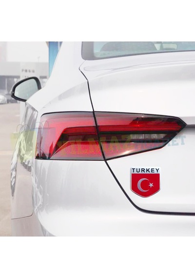 Türk Bayrağı Logo Çamurluk Bagaj Yapıştırma Alüminyum Sticker