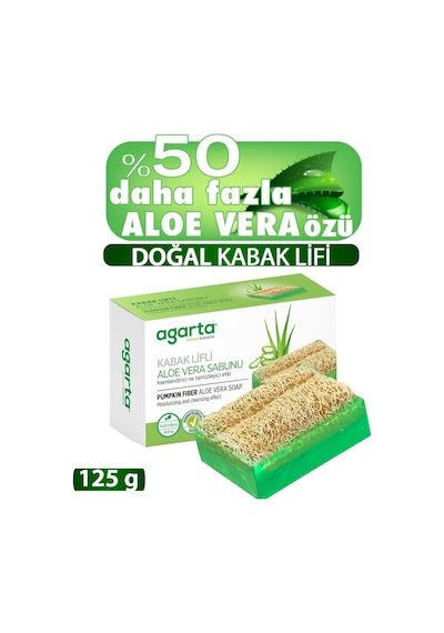 Agarta Doğal Kabak Lifli El Yapımı Aloe Vera Sabunu 125 G
