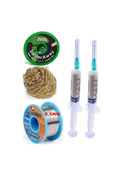 Mechanic/ Lehim Sn63/pb37 40g 0,5mm Havya Lehim Teli Flux Lehim Toplama 2uul-2015 Emme Teli 2,0mm Set17