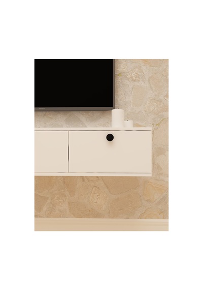 Salkım 150 Cm Duvara Monte Tv Ünitesi Tv Sehpası Beyaz - Beyaz Beyaz-beyaz