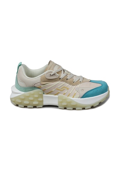 Jump 29092 Bej - Mint Yeşili Kadın Sneaker Günlük Spor Ayakkabı Bej