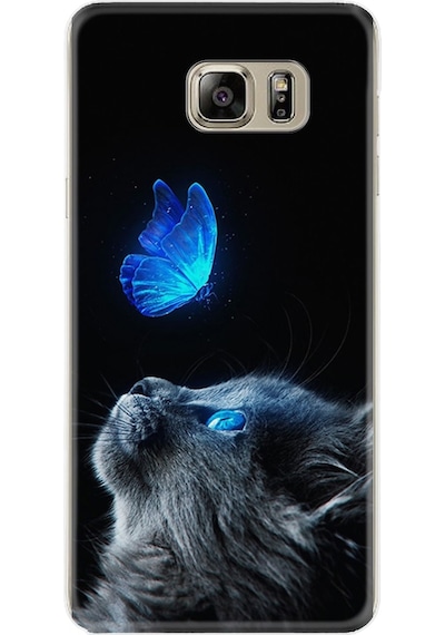 Samsung Uyumlu Galaxy S7 Edge Kilif Silikon Desenli Butterfly Cat 1891 539297399