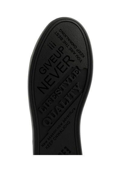 Gamelu Punch Lastik Bağ Keten Memory Foam Sneaker Ayakkabı Siyah