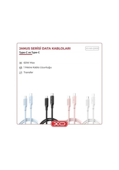 Nb-q265b 60w Type-c To Type-c Hızlı Şarj Ve Data Kablosu 1 Metre
