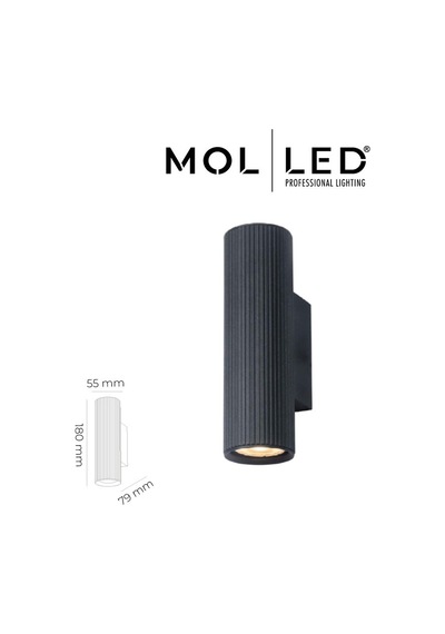 Molled Aura Serisi Siyah Çift Yönlü Dekoratif Gu10 Duylu Aplik - Mol8104