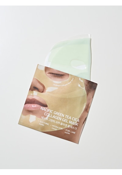 NACIFIC Green Tea Cica Collagen Gel Mask , Dolgunluk Veren Jel Maske , Hassas ve Yorgun Ciltler İçin
