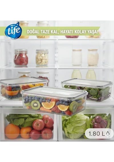 Life Sızdırmaz Saklama Kabı 1.80 12'li Paket Asorti