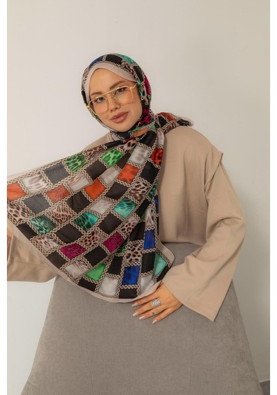Mimiyum Soft Şal-zincir Leopar Çok Renkli