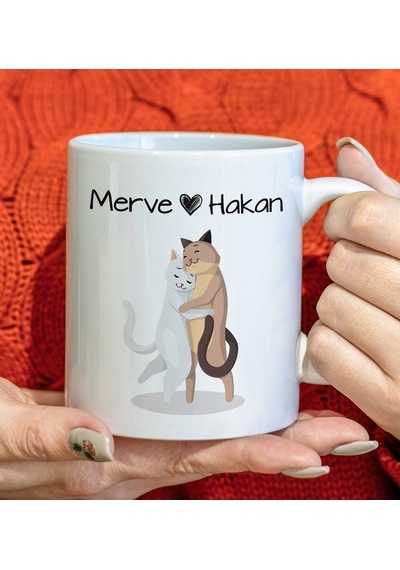Bk Gift Kişiye Özel Sevgili Evcil Hayvan Tasarımlı Beyaz Kupa Bardak-2, Arkadaşa Hediye, Sevgiliye Hediye Kobitmeyencom33819 Bk Gift