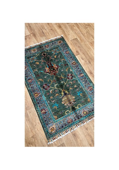 El Dokuma Afghan Halısı Yeşil
