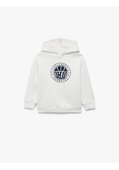 Koton Uzun Kollu Baskılı Şardonlu Oversize Kapşonlu Sweatshirt Ekru 7wkb10169tk Koton Uzun Kollu Baskılı Şardonlu Oversize Kapşonlu Sweatshirt Ekru 7wkb10169tk