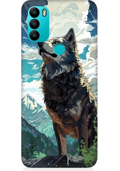 General Mobile Gm 21 Plus Uyumlu Fantastik Bulutlar Ve Kurt Desenli Silikon Kılıf