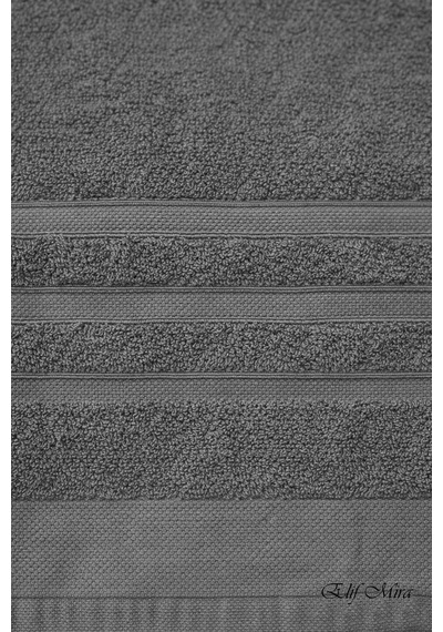 2 Parça Banyo Havlusu Seti Pamuklu Sude 70x140 + 50x85 Cm Antrasit