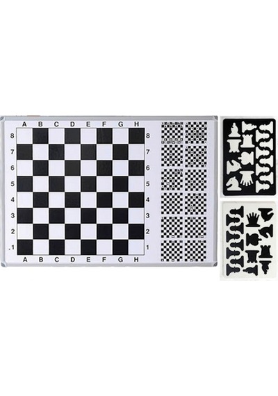 Satranç Tahtası 70x100 Cm Egitimli Manyetik Duvara Monte Taşlar Dahil-pan602