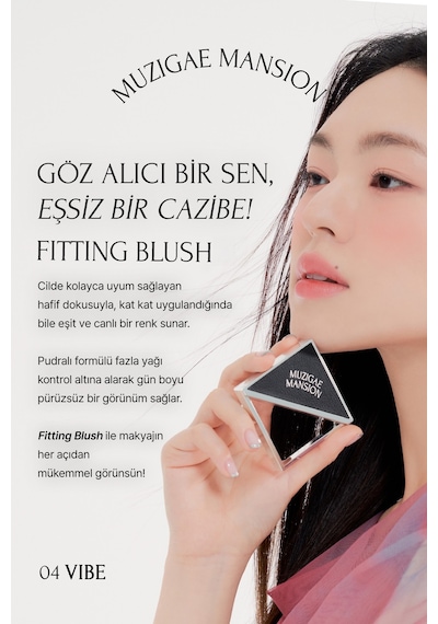 Ciltle Bütünleşen Ve Pürüzsüzleştiren, Yumuşak Dokulu Allık Muzıgae Mansıon Fitting Blush 04 Vibe 04 Vibe