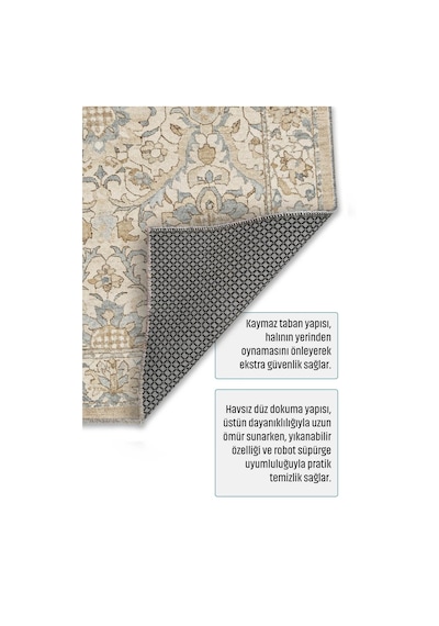 Dekoratif Halı Kaymaz Taban Leke Tutmaz Yıkanabilir Kilim Özel Ölçü Salon Halısı 3038
