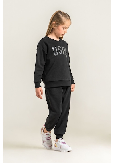 U.S. Polo Assn. Kız Çocuk Nakışlı Siyah Uzun Kol Eşofman Takımı Us2723-c-v3 Us2723-c-v3