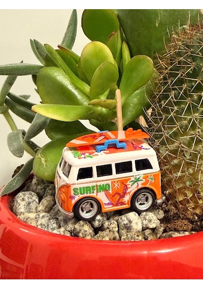 Mini Vosvos Karavan Metal Model Araba Tatil Temalı Myk Hediye Ve Sanat Atölyesi