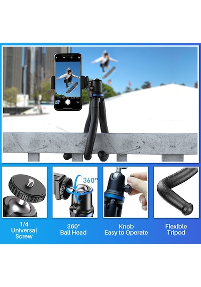Apexel Profesyonel 30cm Esnek Ahtapot Tripod Ve Vlog Kiti Telefon Tutucu Gopro Dslr Uyumlu Apl-jj10