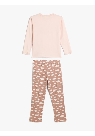 Koton Pamuklu Pijama Takımı Baskılı Pembe 5wlk40020mk Gülkurusu