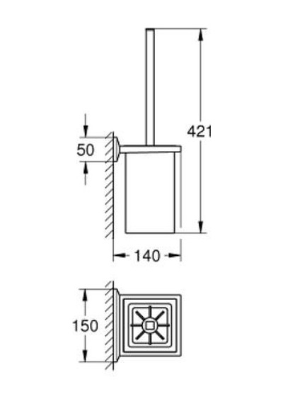 Grohe Allure Brilliant Tuvalet Fırçalığı - 40900000 Gümüş
