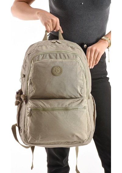 Baginn Unisex Kadın Sırt Çantası Gümlük Kullanıma Uygun Büyük Boy Seyahat Çantası 43 30 Cm Okul Çantası Bej