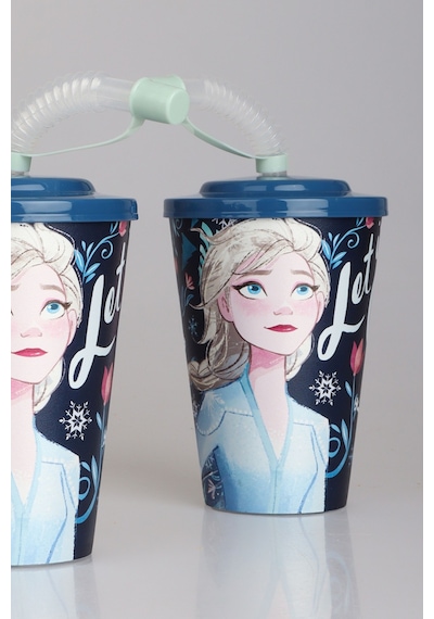 "dekomus Cep Defteri Hediyeli" Lisanslı Elsa Frozen Pipetli Bardak 124-Pembe