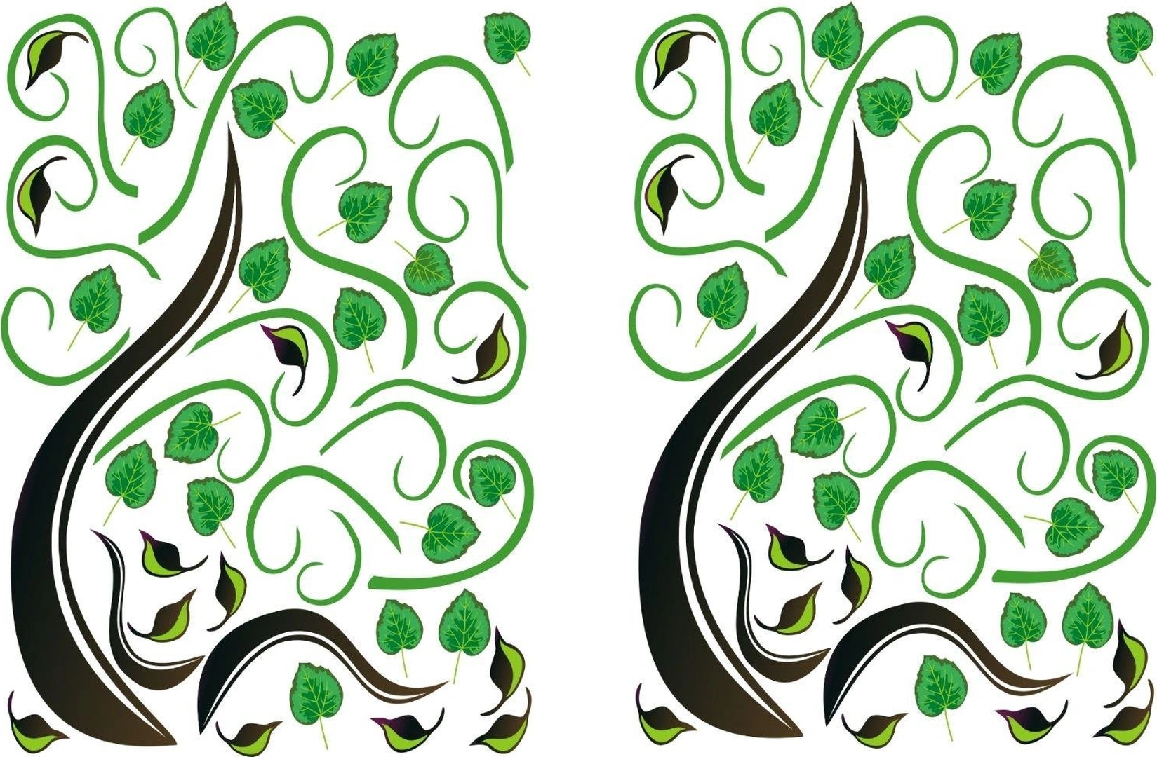 2 Adet Duvar Çıkartma Stıcker Dekoratif Duvar Kağıdı Ağaçlı Pvc 70x50x0,5cm