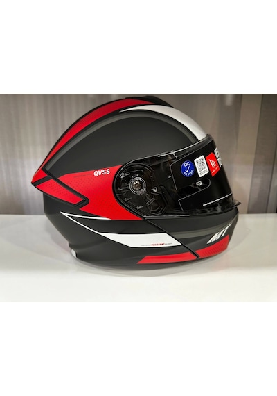 Kask Mt Genesis Sv Cave A5 Çene Açılır Motosiklet Kaskı Mat Siyah - Kırmızı