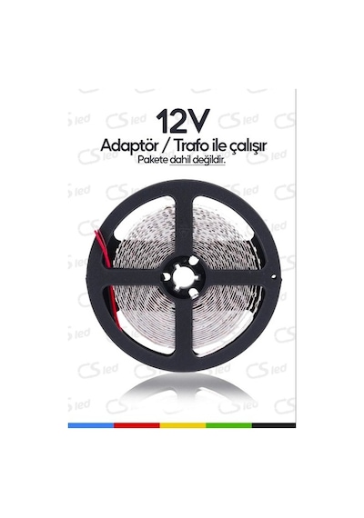 12 V Dış Mekan Silikonlu Beyaz Şerit Led 14,4 W Yüksek Parlaklık İle Enerji Tasarruflu-ct-4487